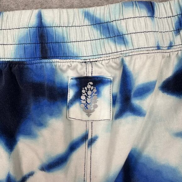 FP Movement Hot Shot Crossover Harem Pants SZ M Blue White Tie Dye Elastic Waist - Picture 2 of 11
